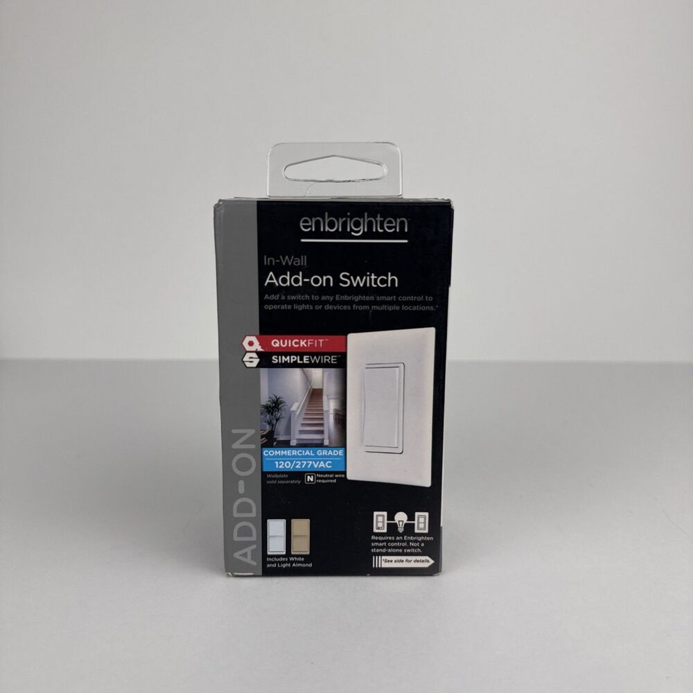 Enbrighten Add-on In-Wall Smart Switch QuickFit & SimpleWire, Toggle